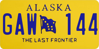 AK license plate GAW144
