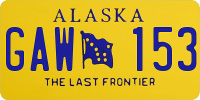 AK license plate GAW153