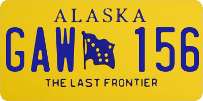 AK license plate GAW156