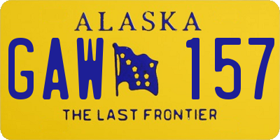 AK license plate GAW157