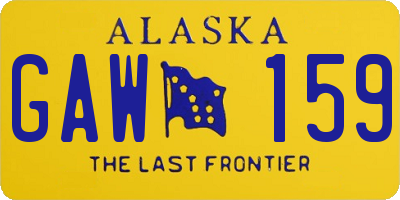 AK license plate GAW159