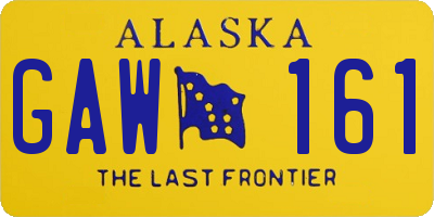 AK license plate GAW161