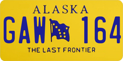 AK license plate GAW164