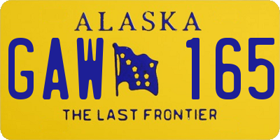 AK license plate GAW165