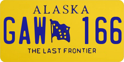 AK license plate GAW166