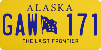 AK license plate GAW171
