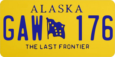 AK license plate GAW176