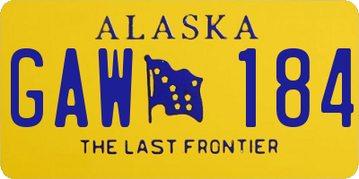 AK license plate GAW184