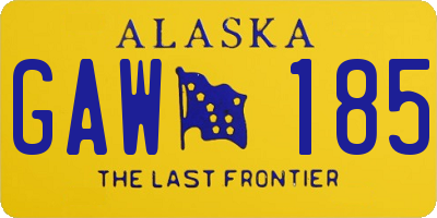 AK license plate GAW185