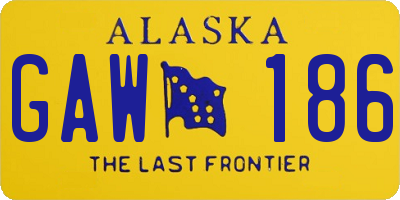 AK license plate GAW186