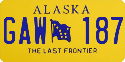 AK license plate GAW187