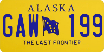 AK license plate GAW199