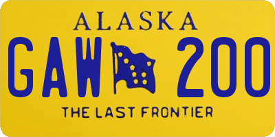 AK license plate GAW200
