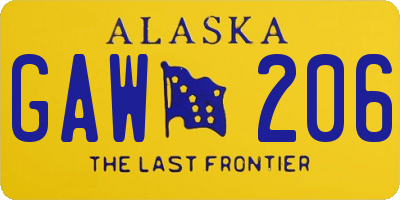 AK license plate GAW206