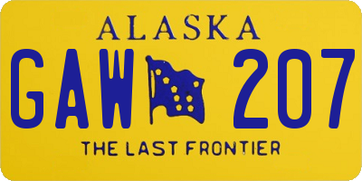 AK license plate GAW207