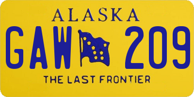 AK license plate GAW209
