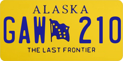 AK license plate GAW210