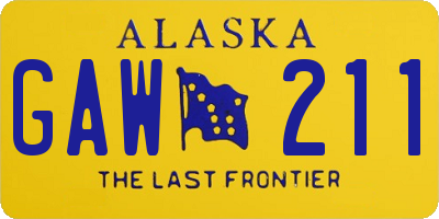AK license plate GAW211