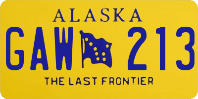 AK license plate GAW213