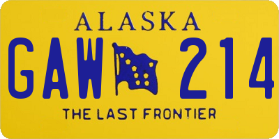 AK license plate GAW214