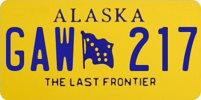 AK license plate GAW217
