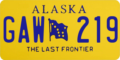 AK license plate GAW219