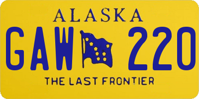 AK license plate GAW220