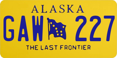 AK license plate GAW227