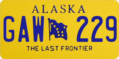 AK license plate GAW229
