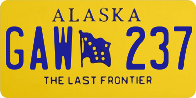 AK license plate GAW237