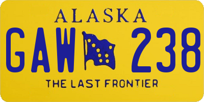 AK license plate GAW238