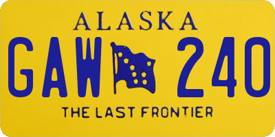 AK license plate GAW240