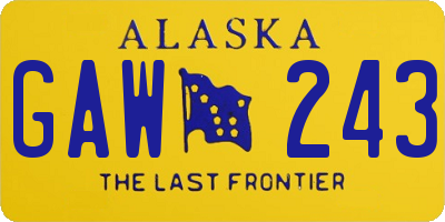 AK license plate GAW243