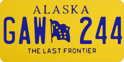 AK license plate GAW244