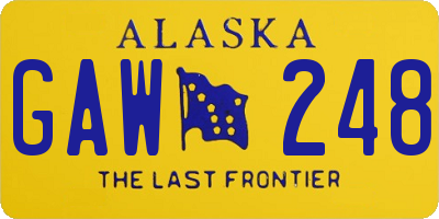 AK license plate GAW248