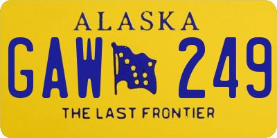 AK license plate GAW249