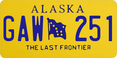AK license plate GAW251
