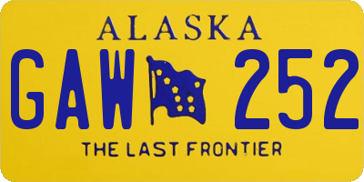 AK license plate GAW252