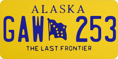 AK license plate GAW253