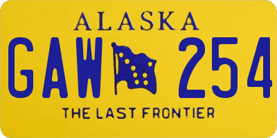 AK license plate GAW254
