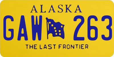 AK license plate GAW263