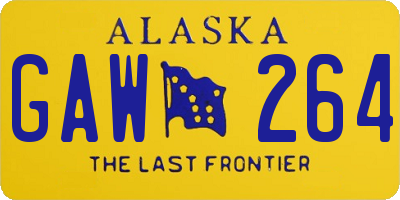 AK license plate GAW264
