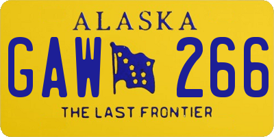 AK license plate GAW266