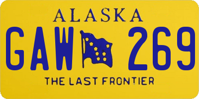 AK license plate GAW269