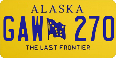 AK license plate GAW270