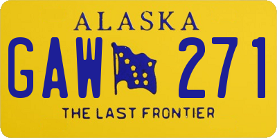 AK license plate GAW271
