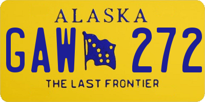 AK license plate GAW272