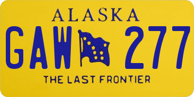 AK license plate GAW277