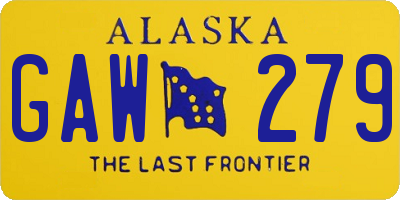 AK license plate GAW279