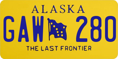 AK license plate GAW280